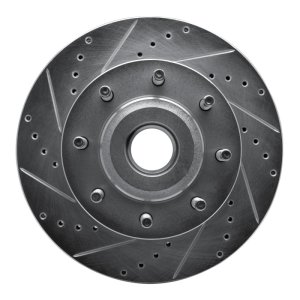 Ford F-250 Super Duty Brake Rotor (1) - Front Left - R1 Concepts - Drilled & Slotted - Silver - `05-`07